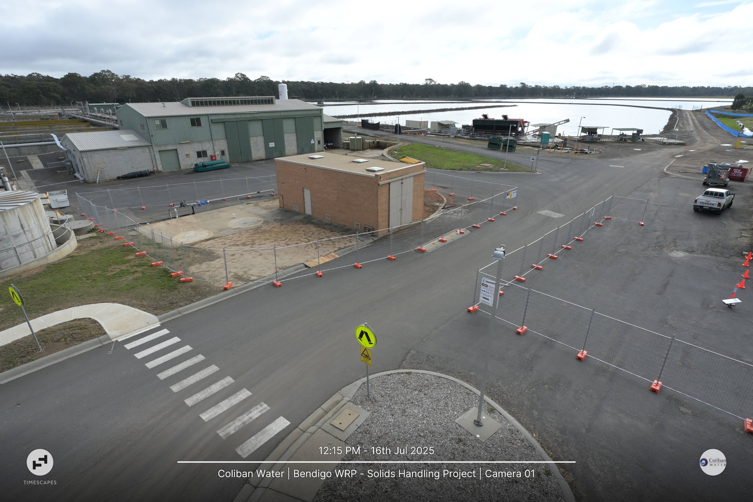 Before - July 2025: Last year we demolished an old building to make room for a new electrical switch room as part of the upgrades of the Bendigo Water Reclamation Plant