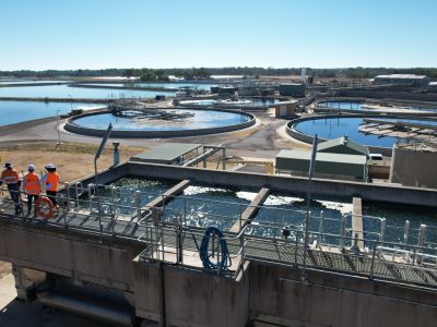 View of the Bendigo WRP from the UV filtration process